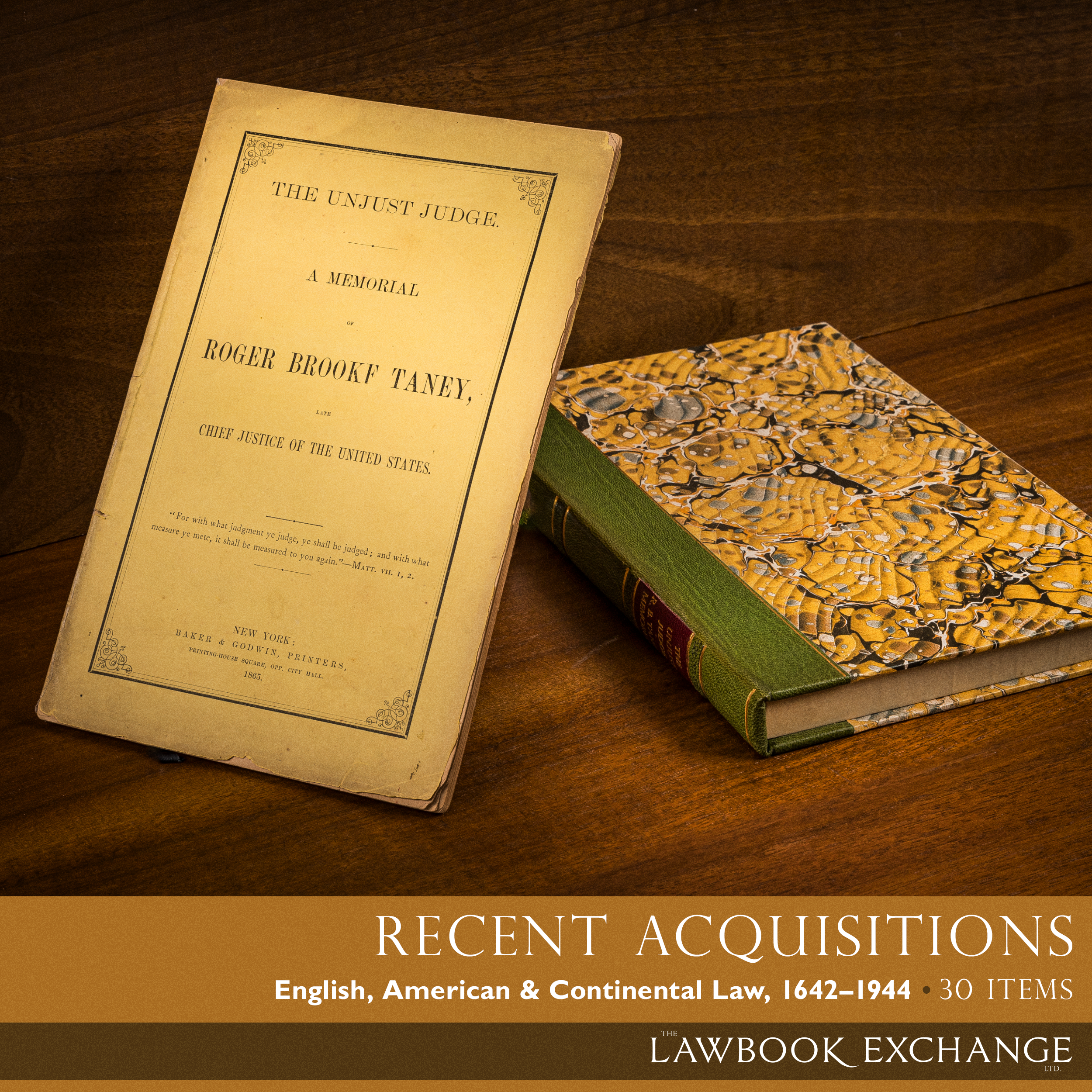 Recent Acquisitions: English, American & Continental Law, 1642–1944 - 30 Items