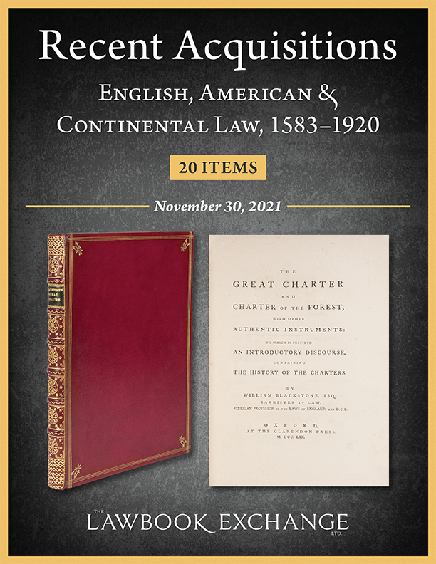 Recent Acquisitions: English, American & Continental Law, 1583-1920