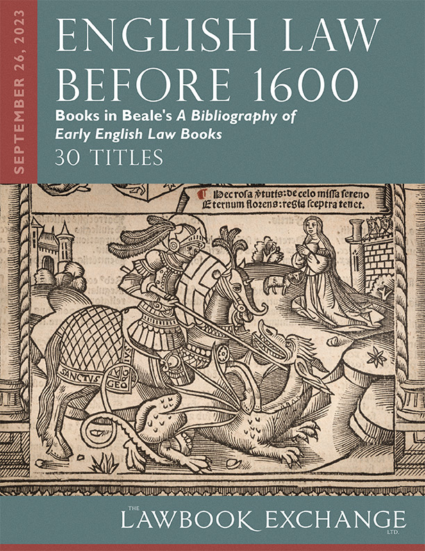 English Law Before 1600: Books in Beale's Bibliography of Early English Law Books - 30 Titles