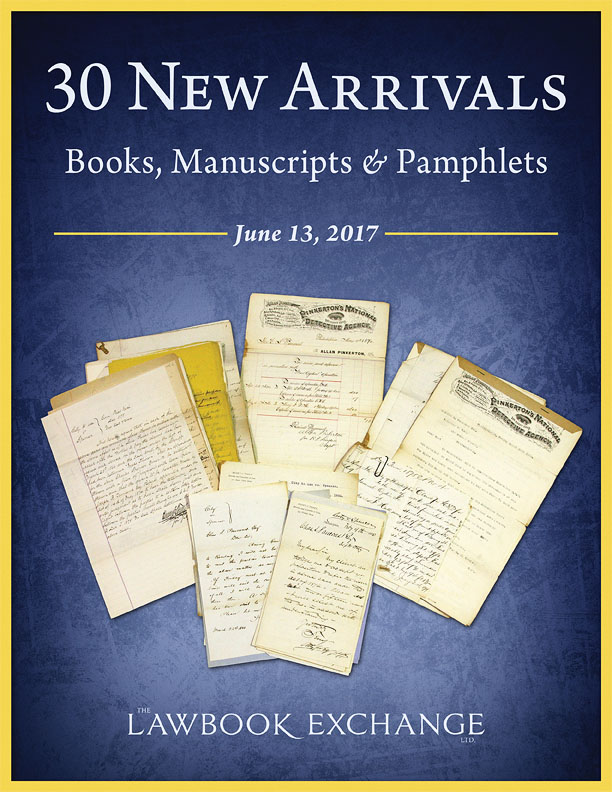 30 New Arrivals: Books, Manuscripts and Pamphlets