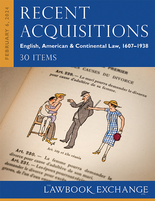Recent Acquisitions: English, American & Continental Law – 30 Items