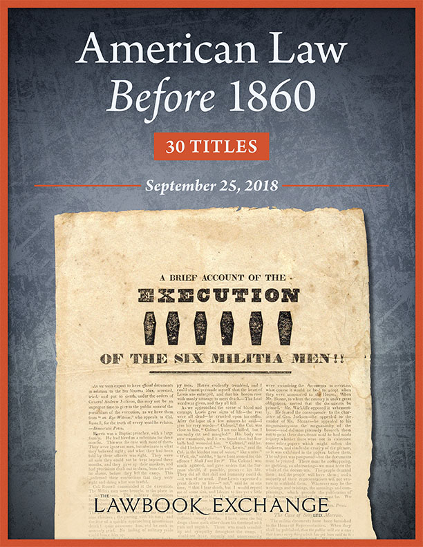 American Law Before 1860: 30 Items