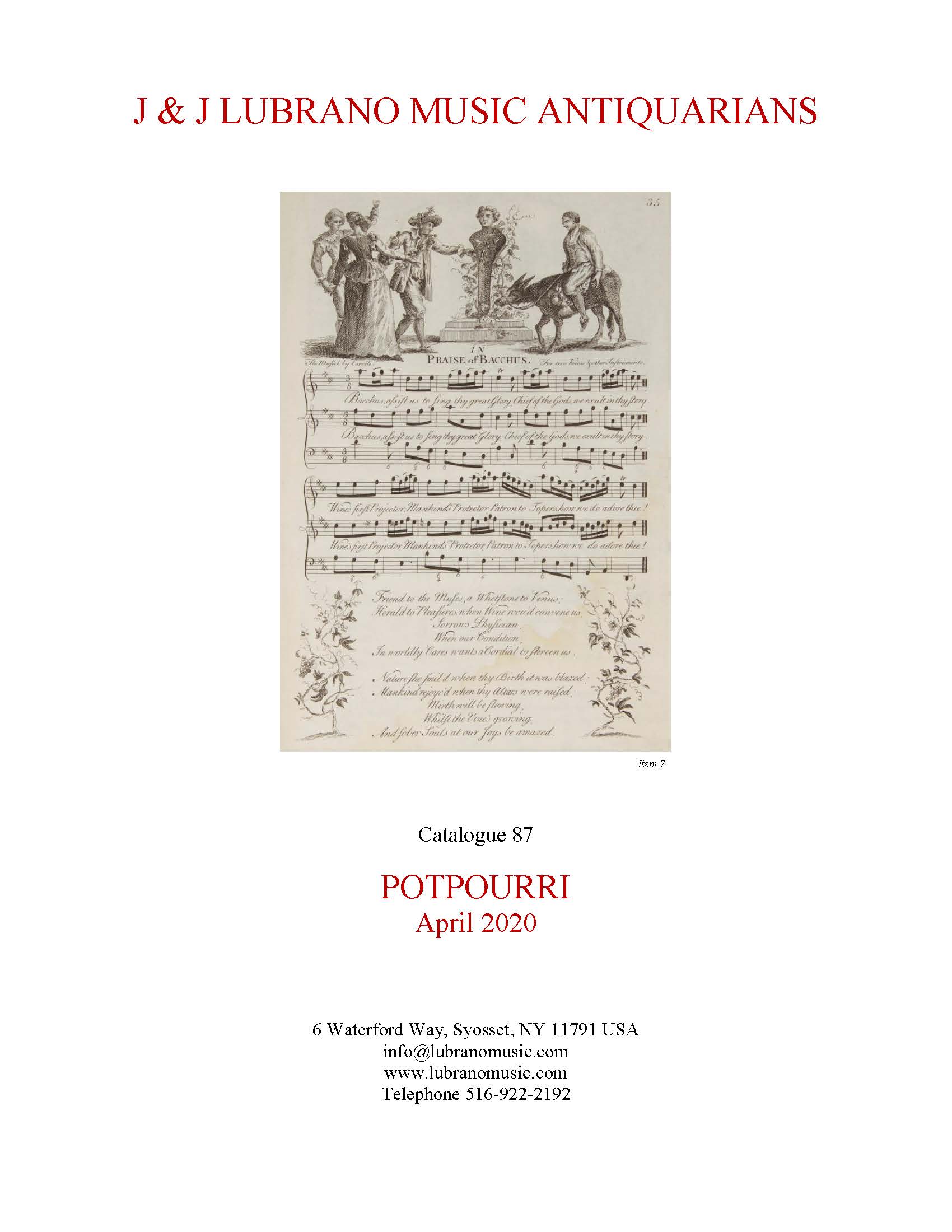 Catalogue 87 - Potpourri April 2020