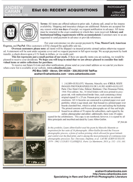 E-List 60  Recent acquisitions