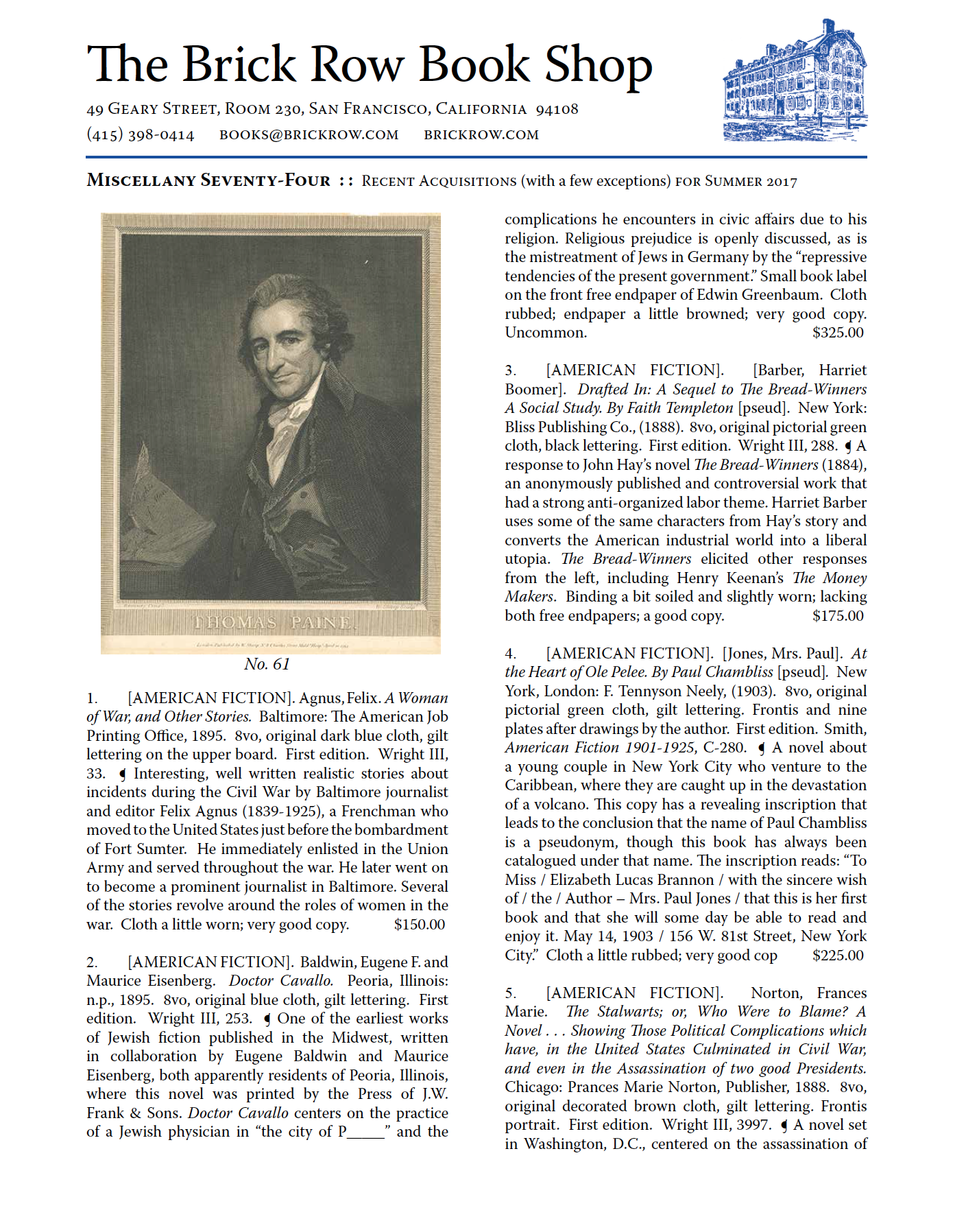 Miscellany Seventy-Four