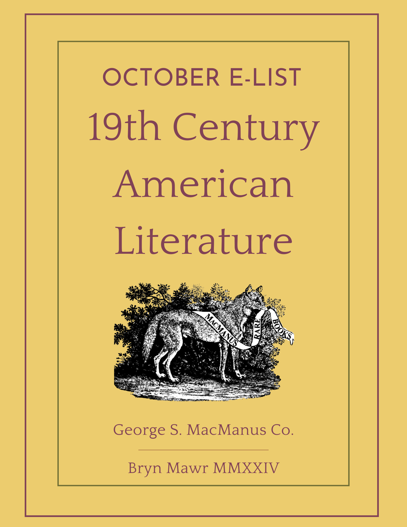 October 2024 eList: 19th Century American Literature