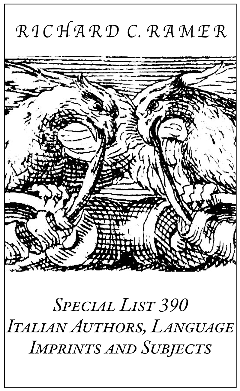 Special List 390: Italian Authors, Language, Imprints and Subjects