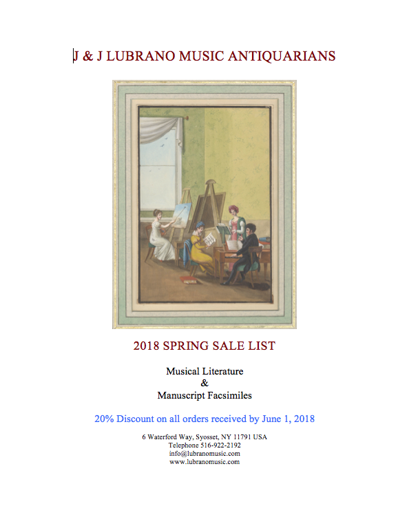 2018 SPRING SALE LIST