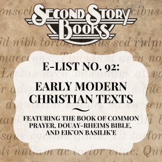 E-List #92: Early Modern Christian Texts